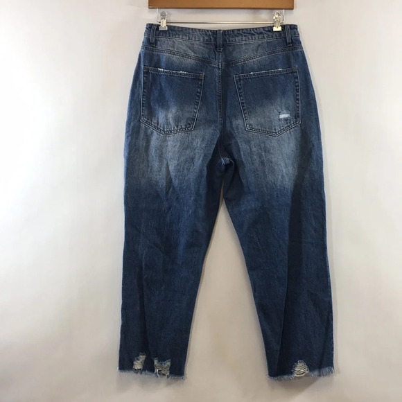 Vanilla Star 90s Boyfriend Jeans Womens 15 Medium Wash Distressed Button Fly - Picture 4 of 12
